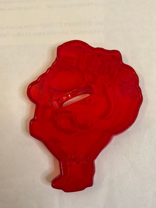 Red Plastic Santa w/Toy Bag Cookie Cutter