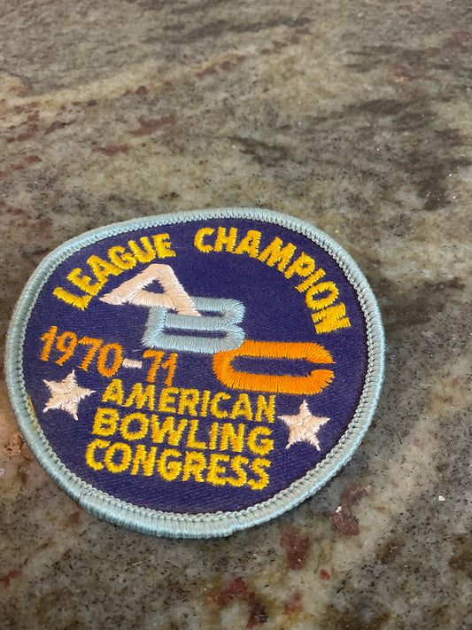 Vintage League Champion Bowling Patch