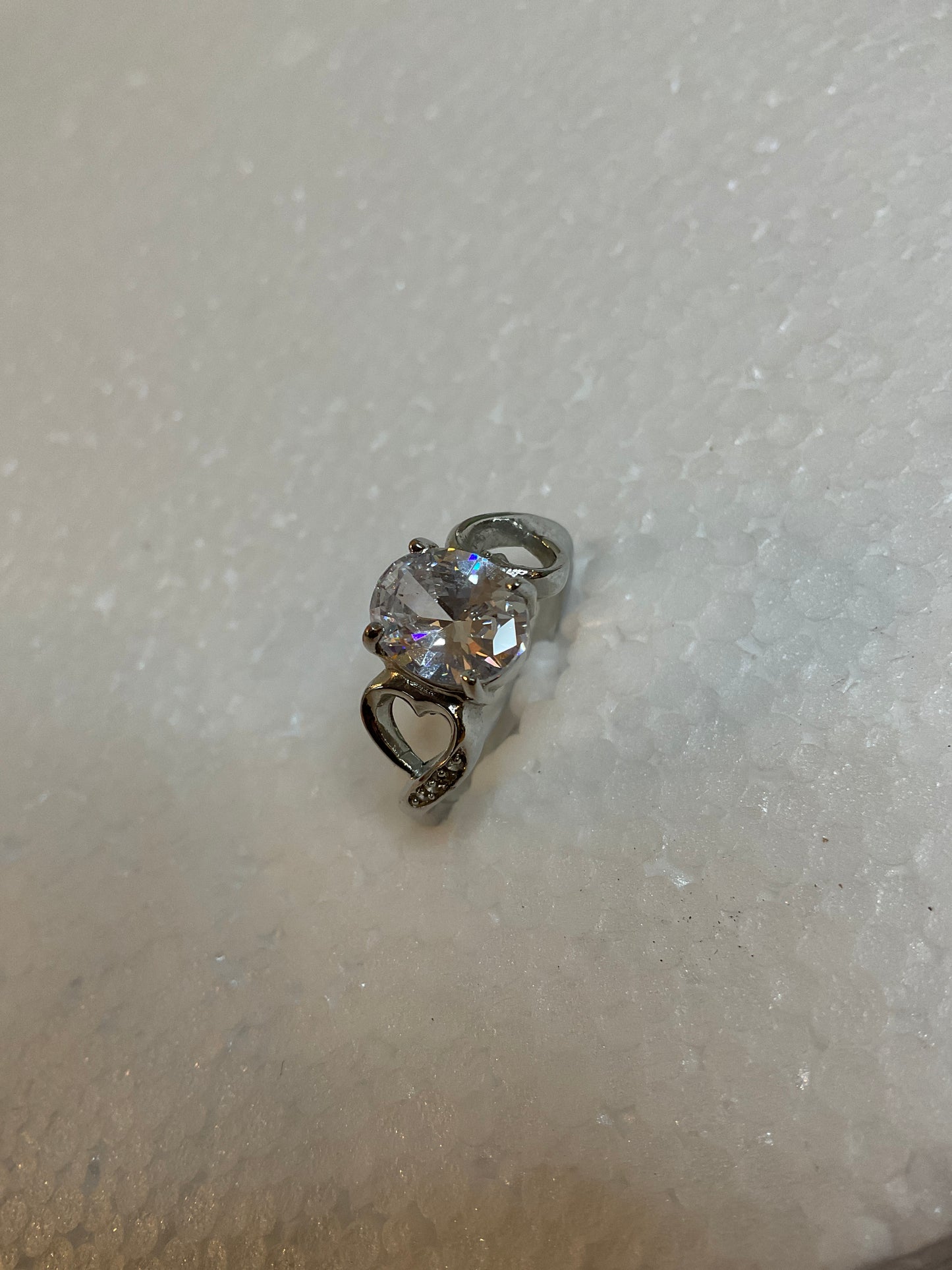 Silvertone Cubic Zirconia wit Hearts