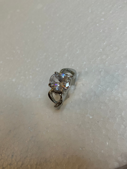 Silvertone Cubic Zirconia wit Hearts