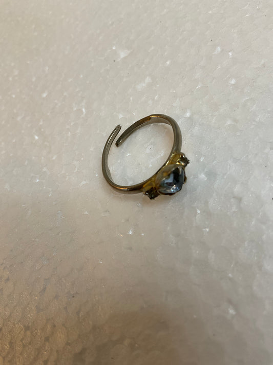 Silvertone LightBlue Gemstone Heart Ring