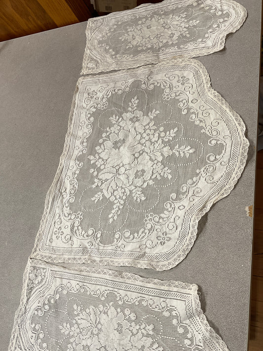 Vintage Lace Chair Back/ Arm Covers Set
