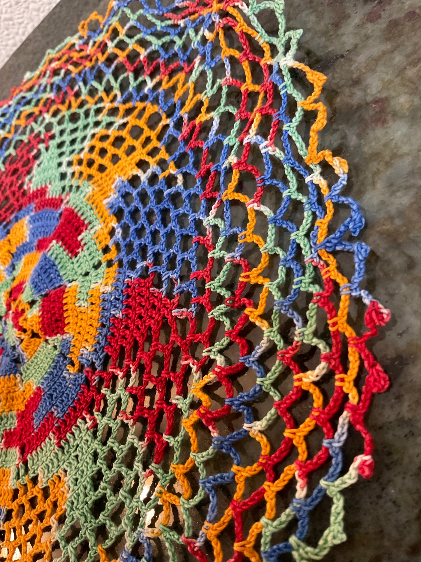 Variegated Spiral Pattern Doily 10”