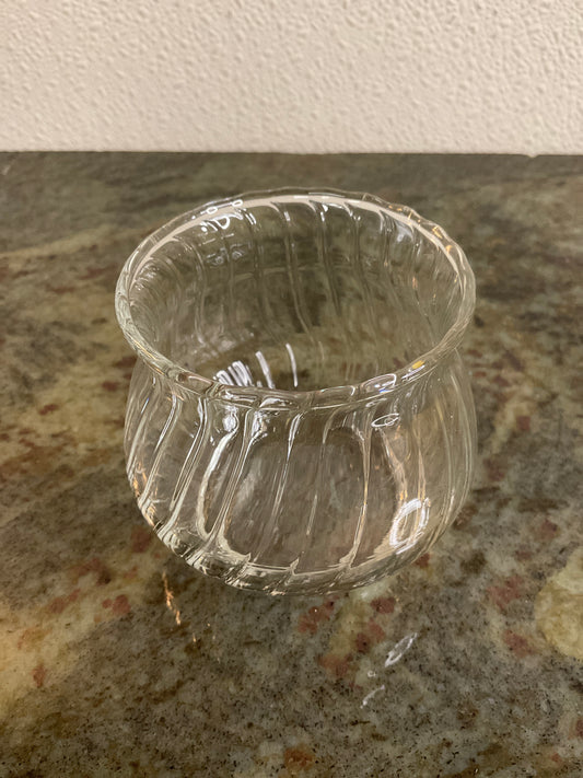 Clear Glass Votive Swirl Design