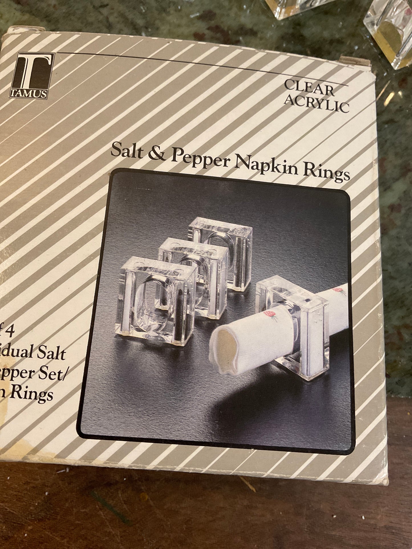 Tamus Salt and Pepper Napkin Rings Box of 4