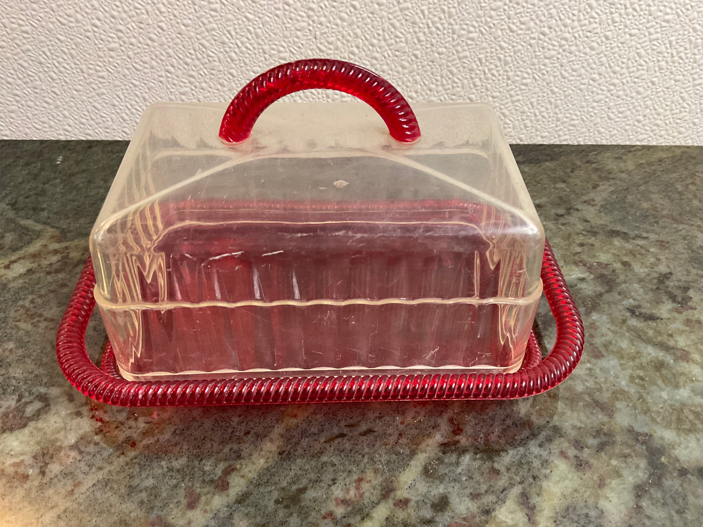Vtg Plasmetl Plastic Covered Butter Dish