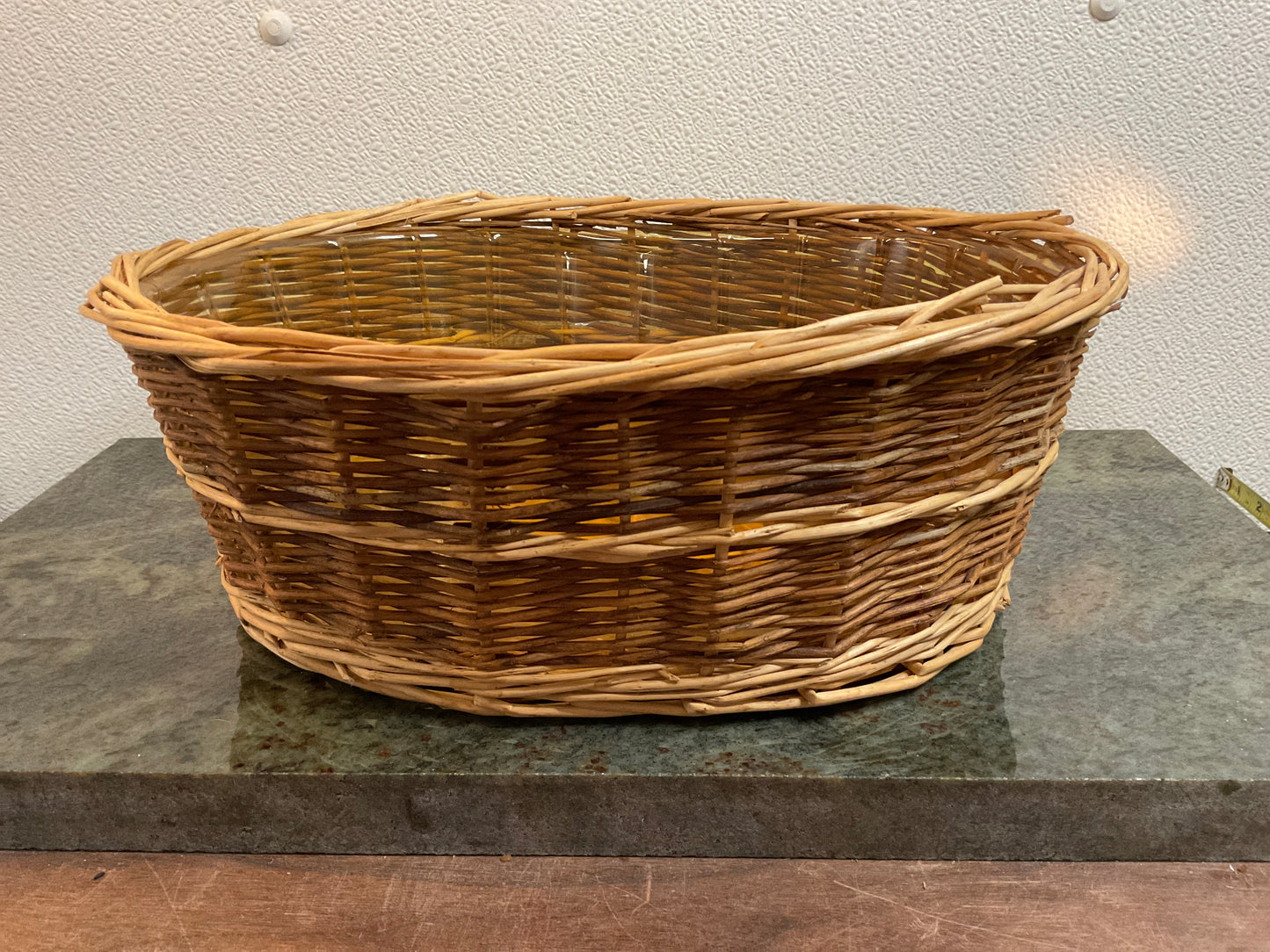 Oblong open Wicker Basket with Liner