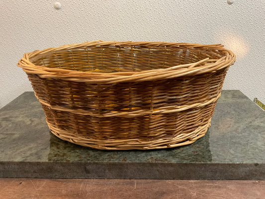 Oblong open Wicker Basket with Liner