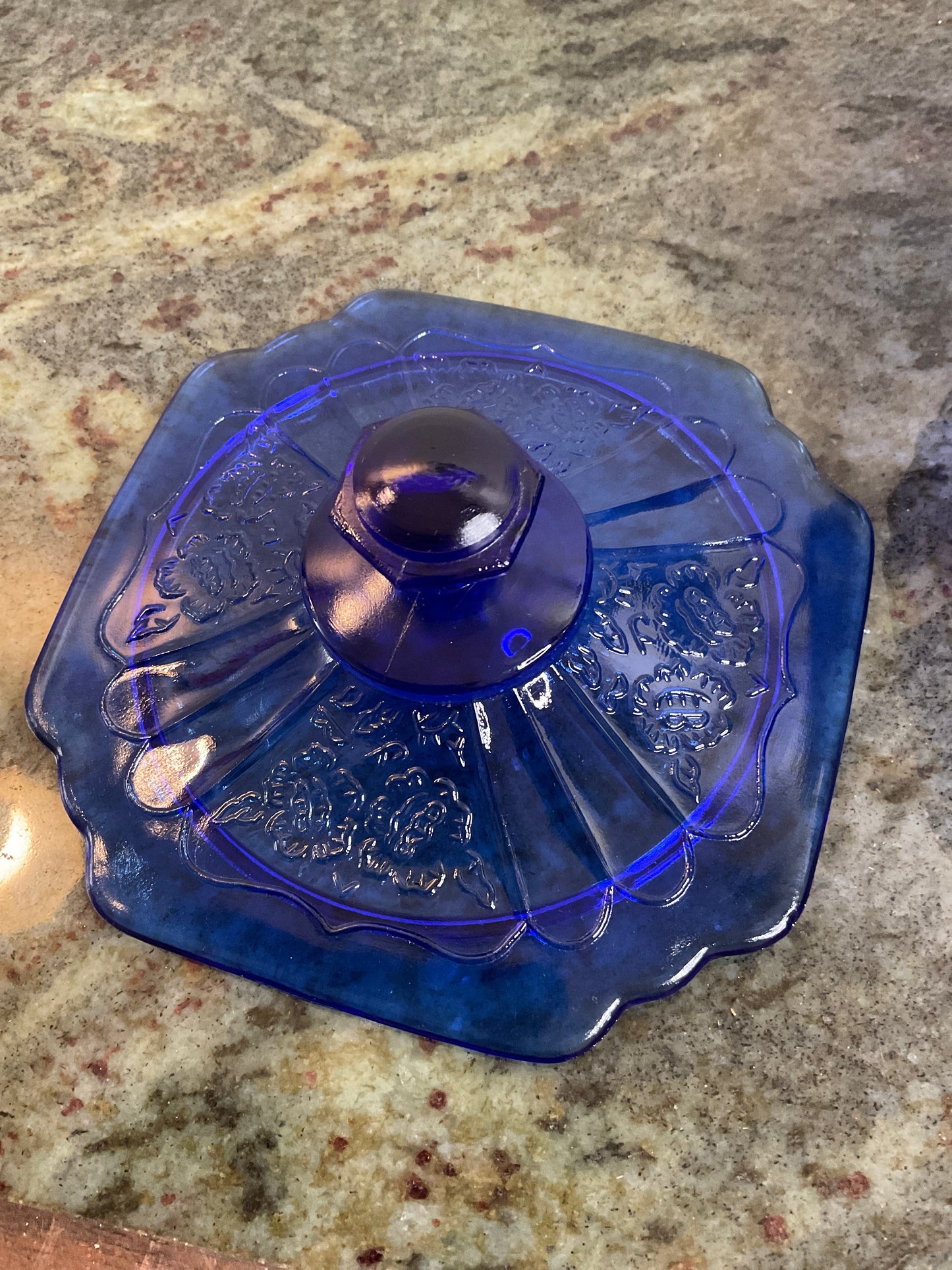 Cobalt Blue Cracker Jar