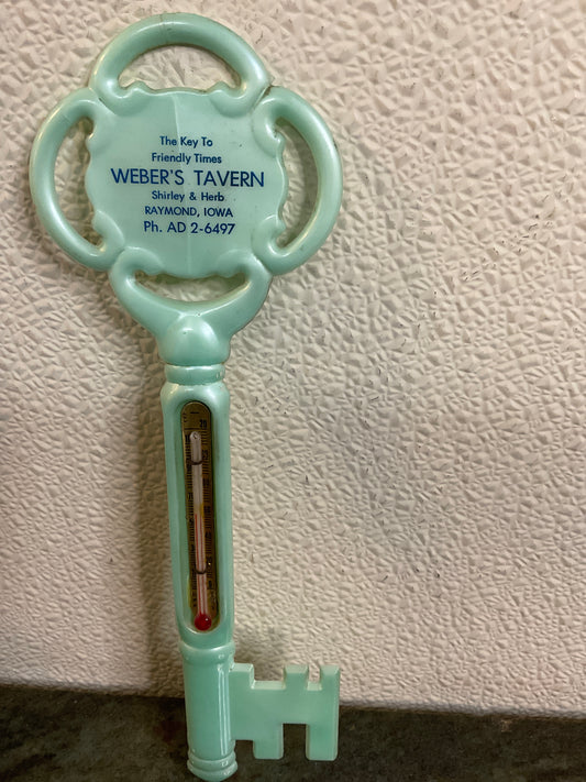 Vintage Weber’s Tavern Advertising Thermometer Key
