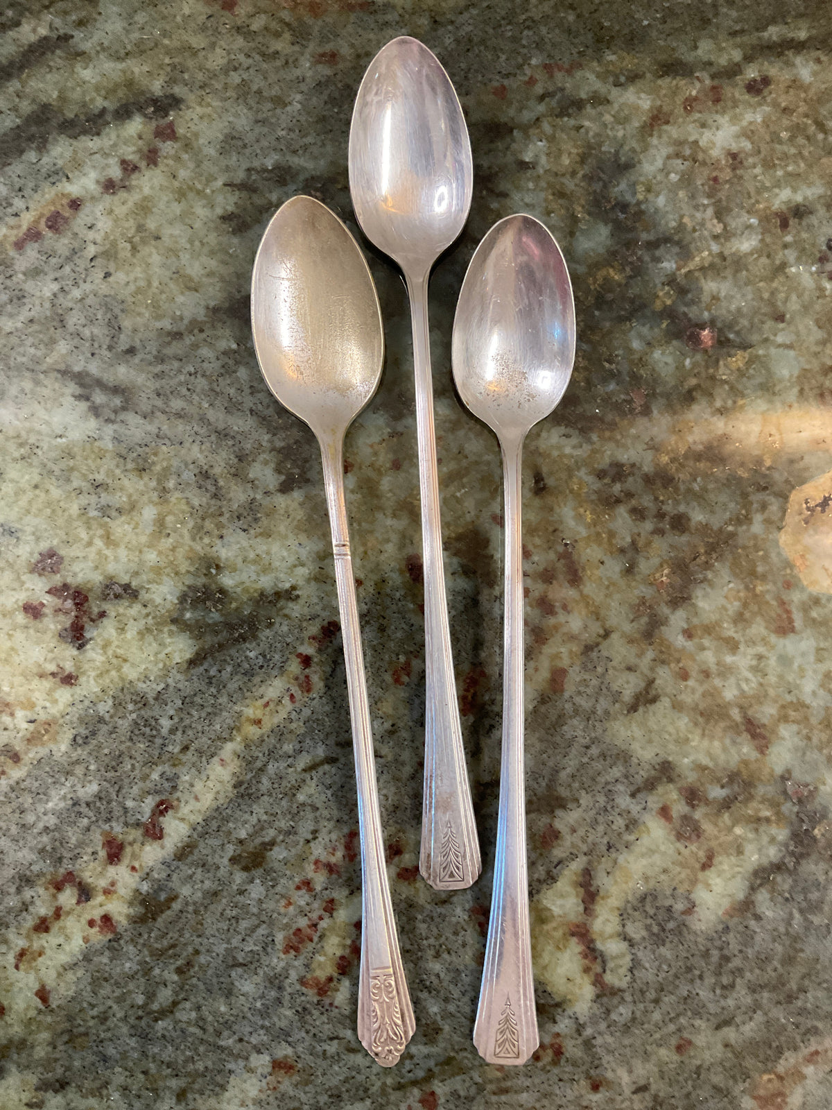 3 - Silver Plate Ice Tea Spoons