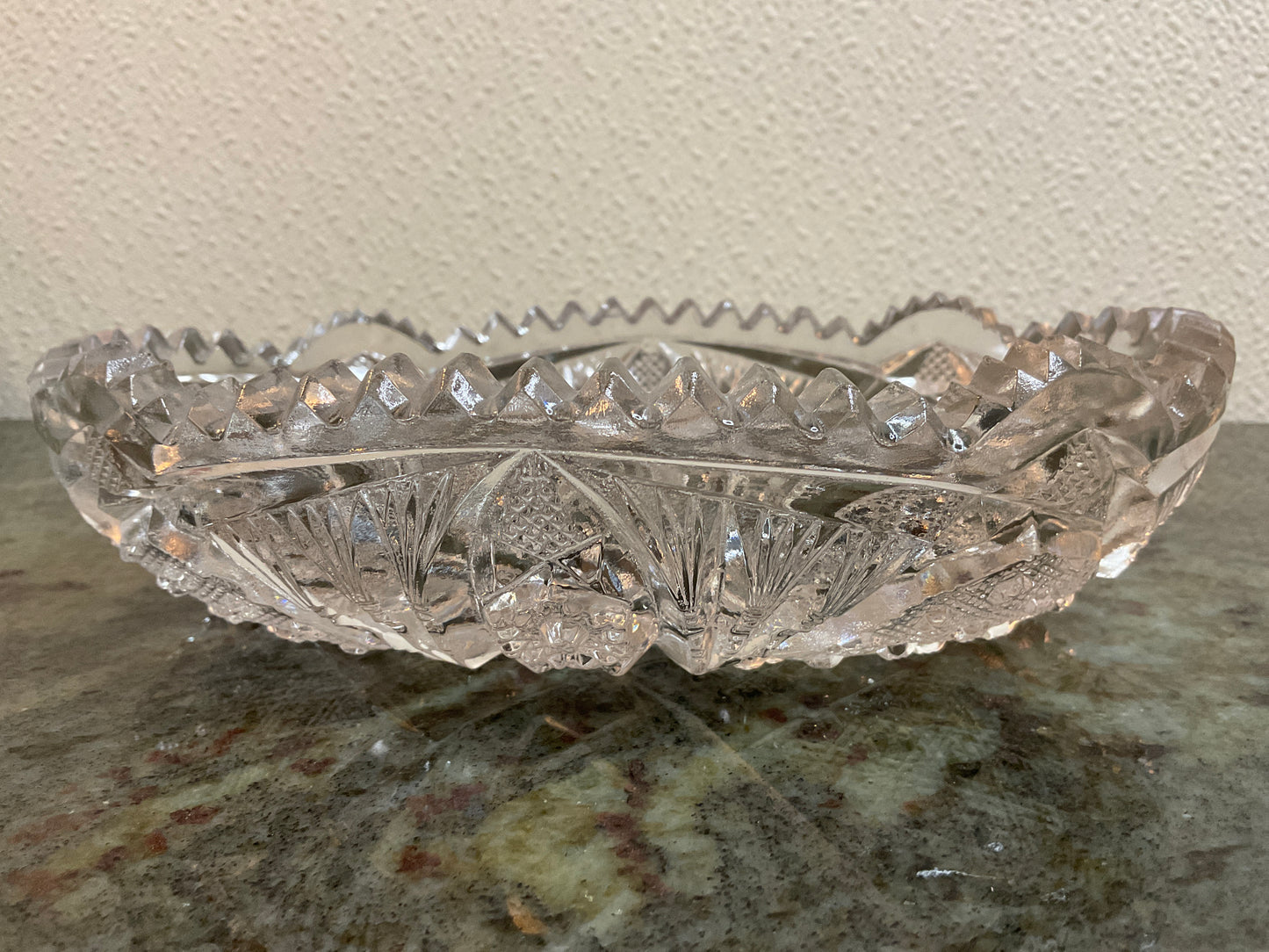 Cut Glass Oval Dish