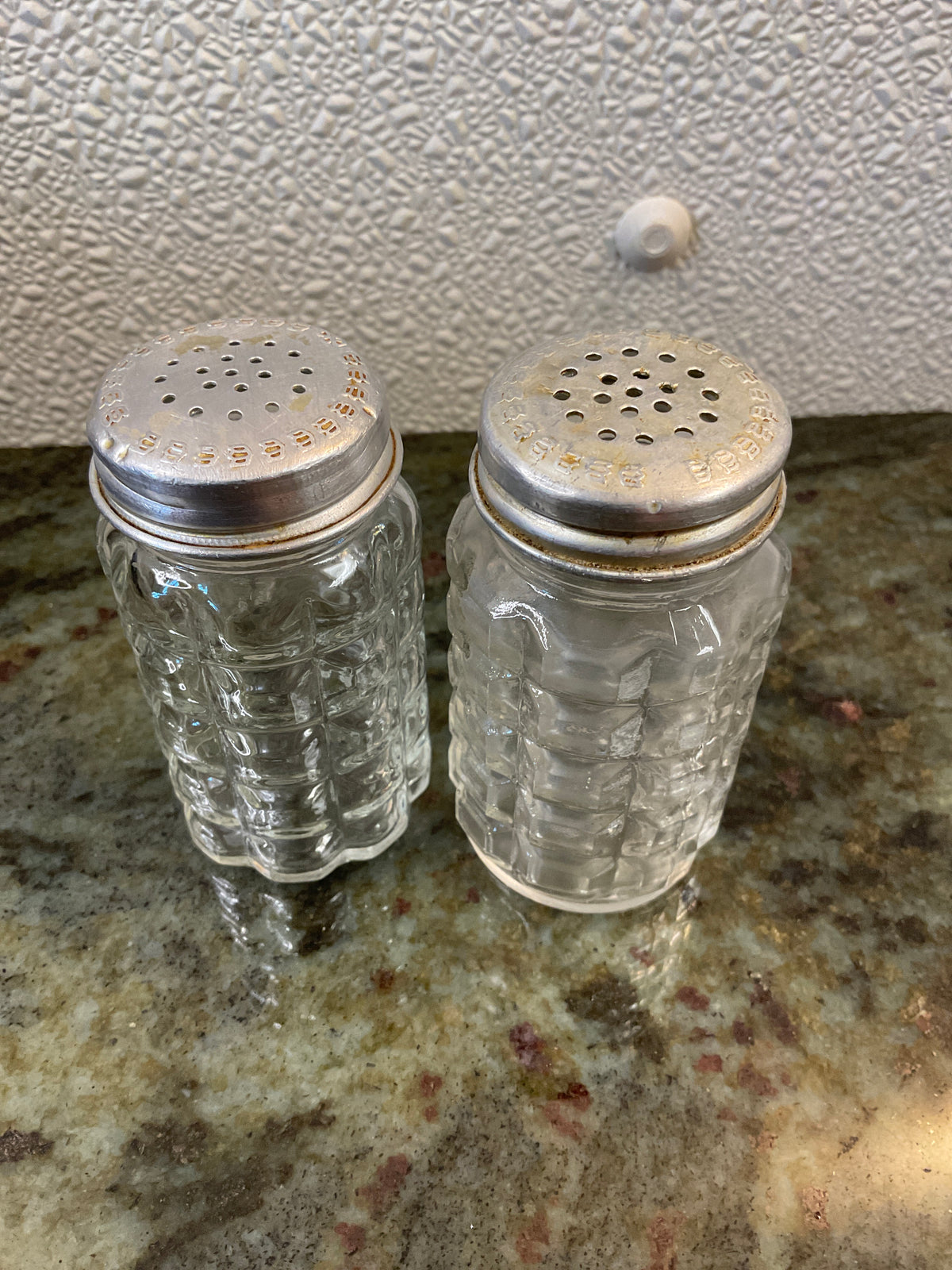 Anchor Hocking Waffle Pattern  Salt and Pepper Shakers