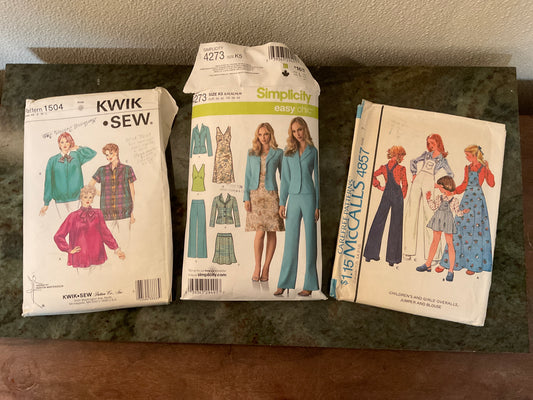 Bundle of 3 Sewing Patterns