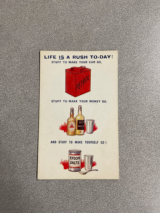 Vintage Postcard “Life Is A Rush…”