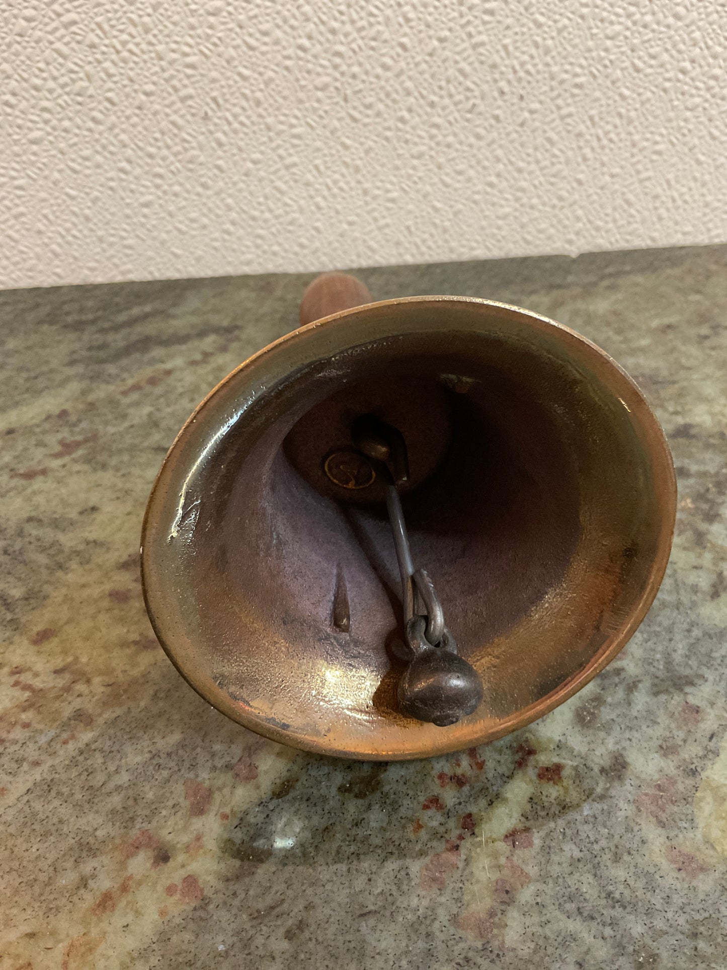 Vintage Brass Bell With Wood Handle