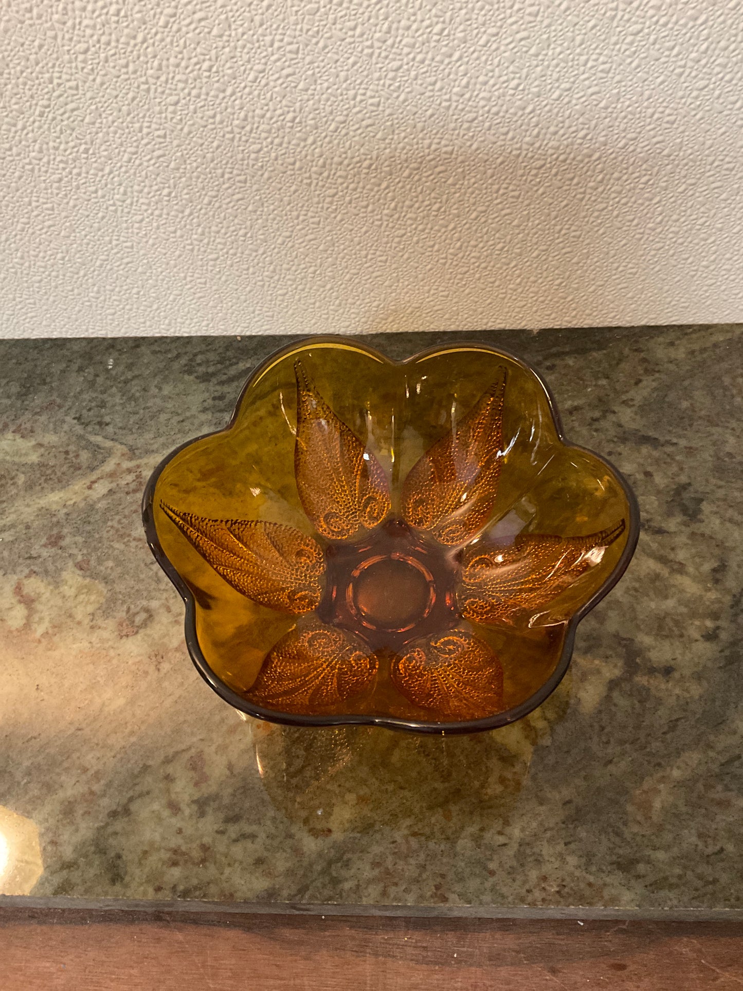 Vintage Anchor Hocking Amber Glass Bowl