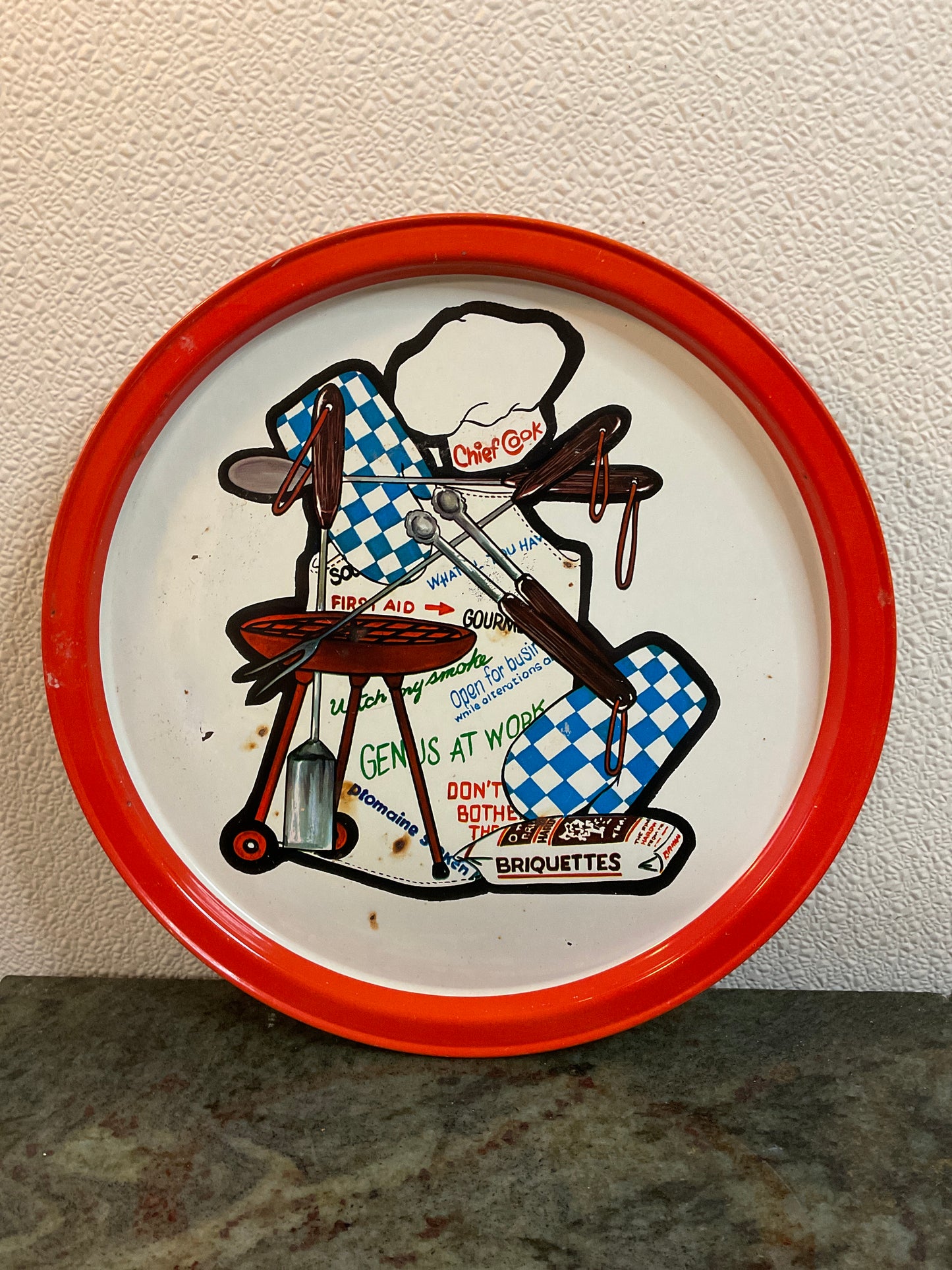 Set of 3 Mid-Century Metal BBQ Trays