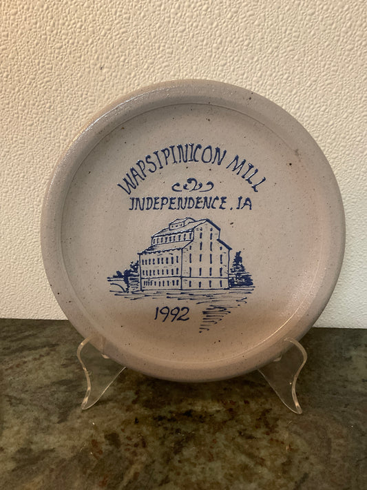 Independence Iowa Wapsipinicon Mill Stoneware Pottery Plate