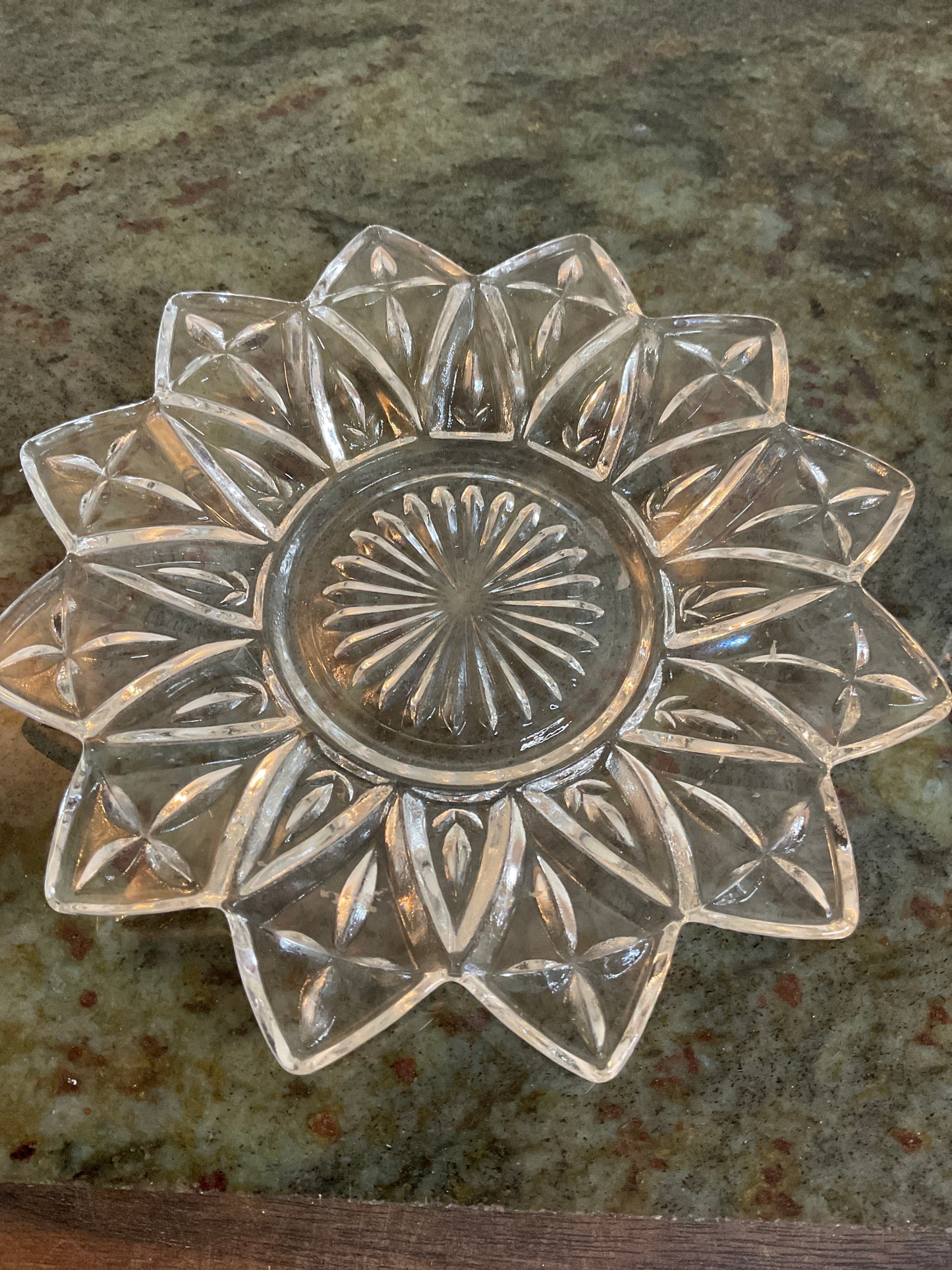 Bread and butter plates 1960’s Federal Pressed Glass “ Petal” Pattern