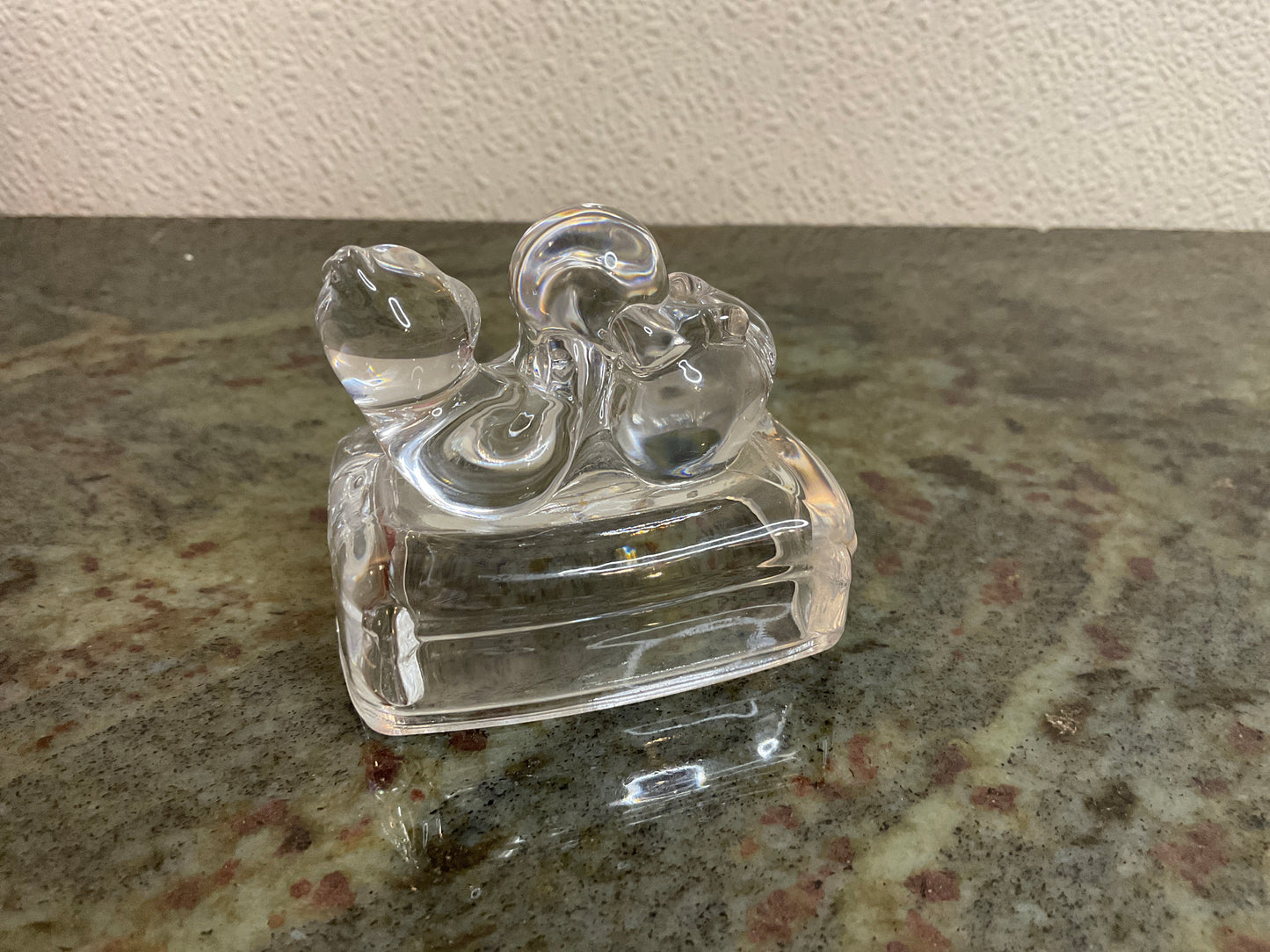 Vintage Avon Lead Crystal Cat On Back
