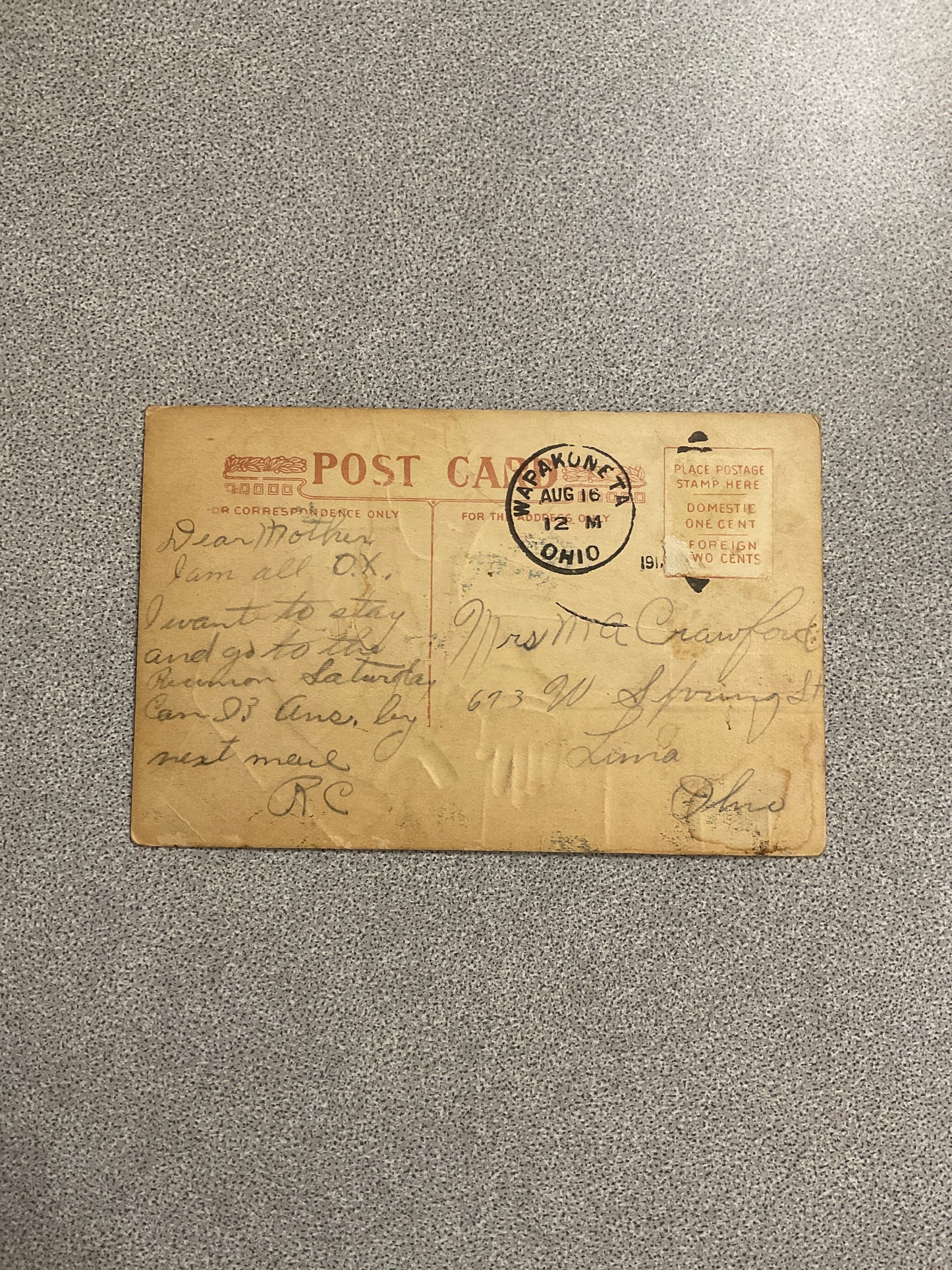Vintage Post Card “Hello! Put Me on…”