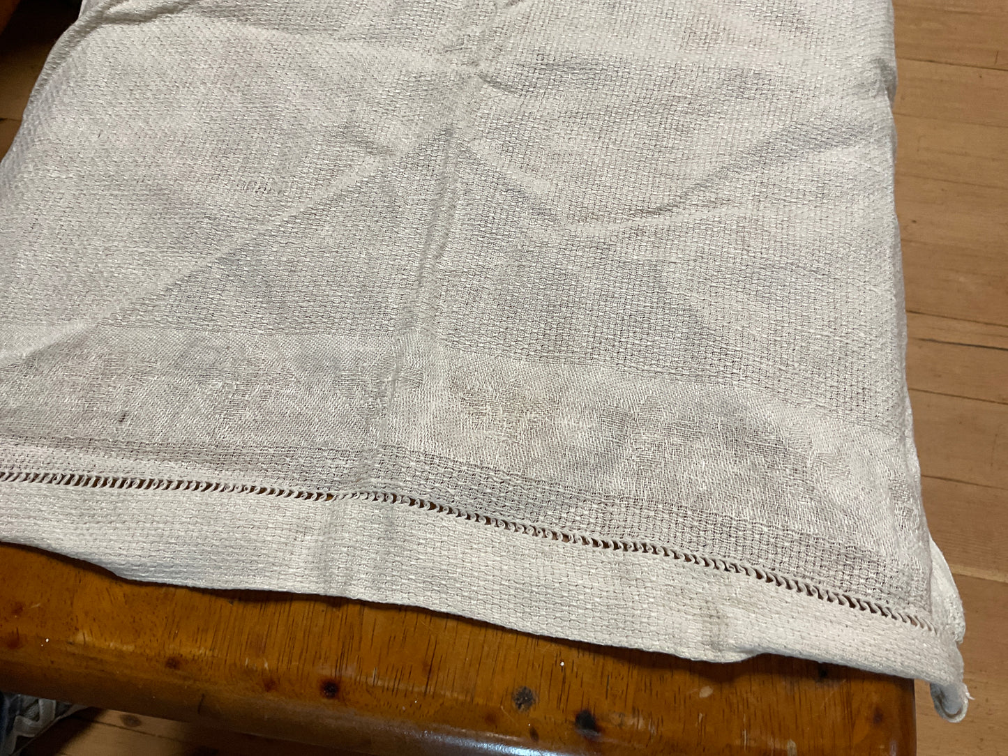 Vtg 35” x 28” Table Runner Initialed “C”