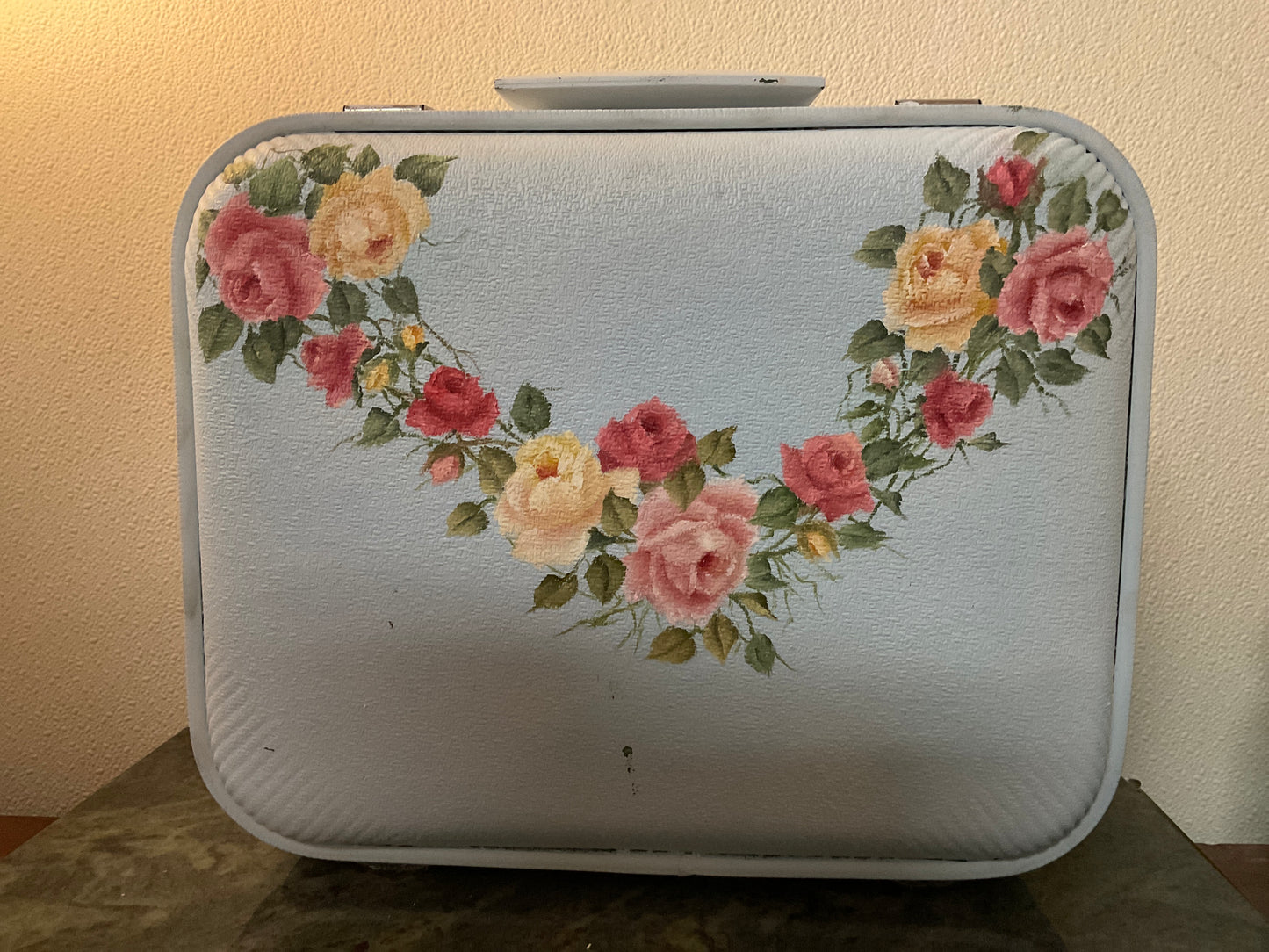 Vintage Hand Painted Luggage w/key