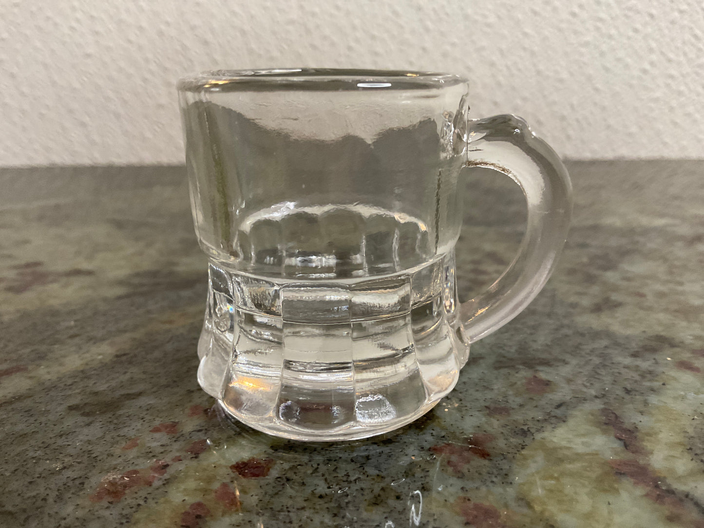 Vtg 1900’s Clear Pressed Mini Glass Mug Shot Glass