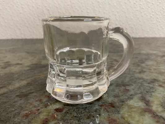Vtg 1900’s Clear Pressed Mini Glass Mug Shot Glass