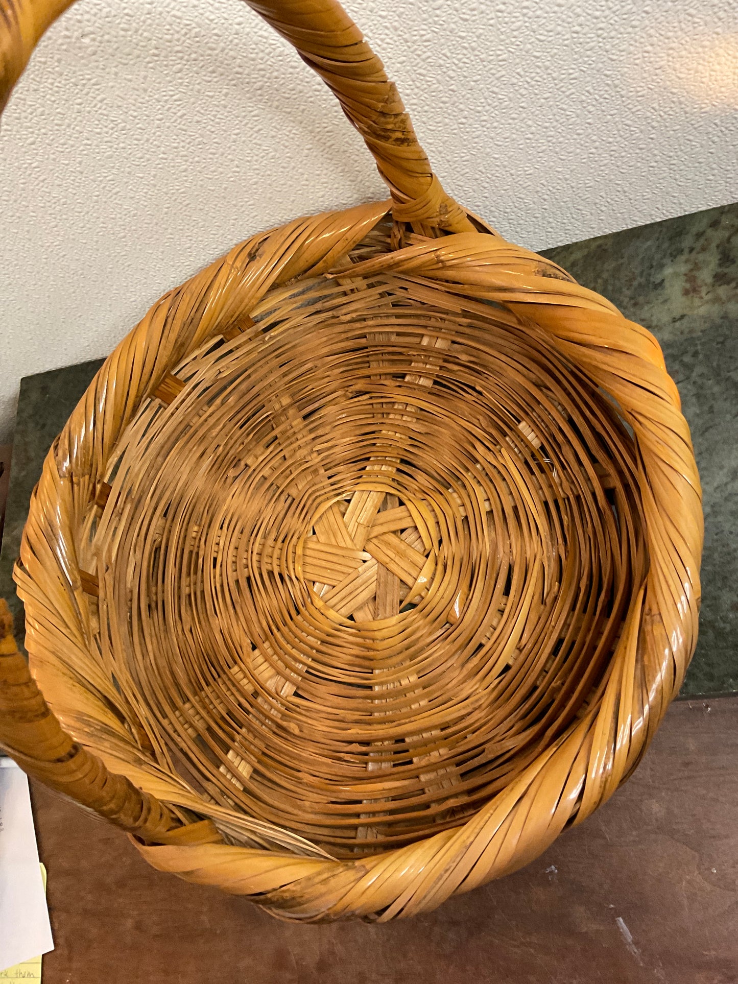 15”x4” Round Wicker Basket with Handle