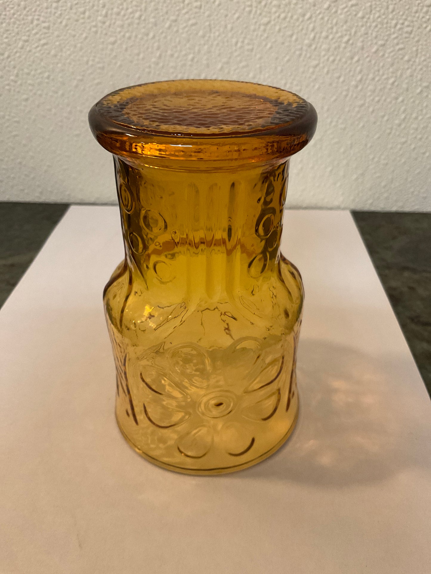Vintage Libby Flower Power Amber Glass