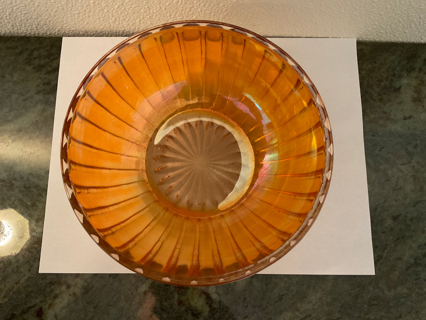 Vintage Carnival Glass Marigold Orange Bowl