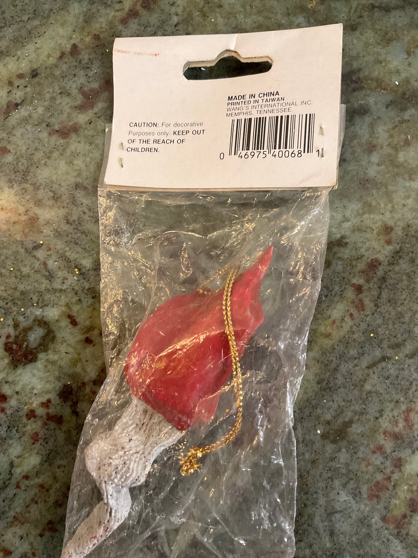 Vintage Resin Sant Head Ornament