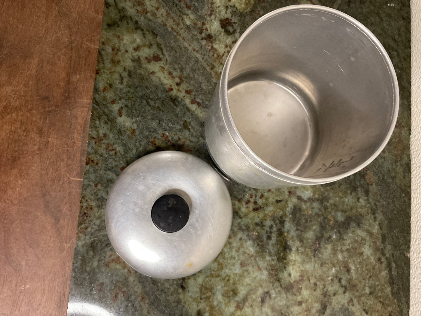 Vintage Aluminum Tea Canister