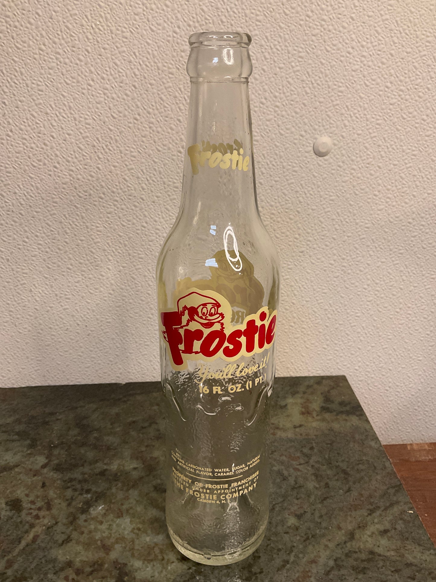 Vintage Frostie Root Beer Glass Soda Bottle