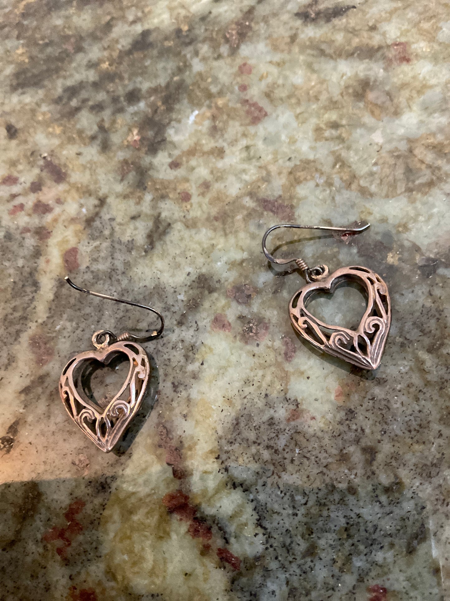 Sterling Silver Open Heart Drop Earrings