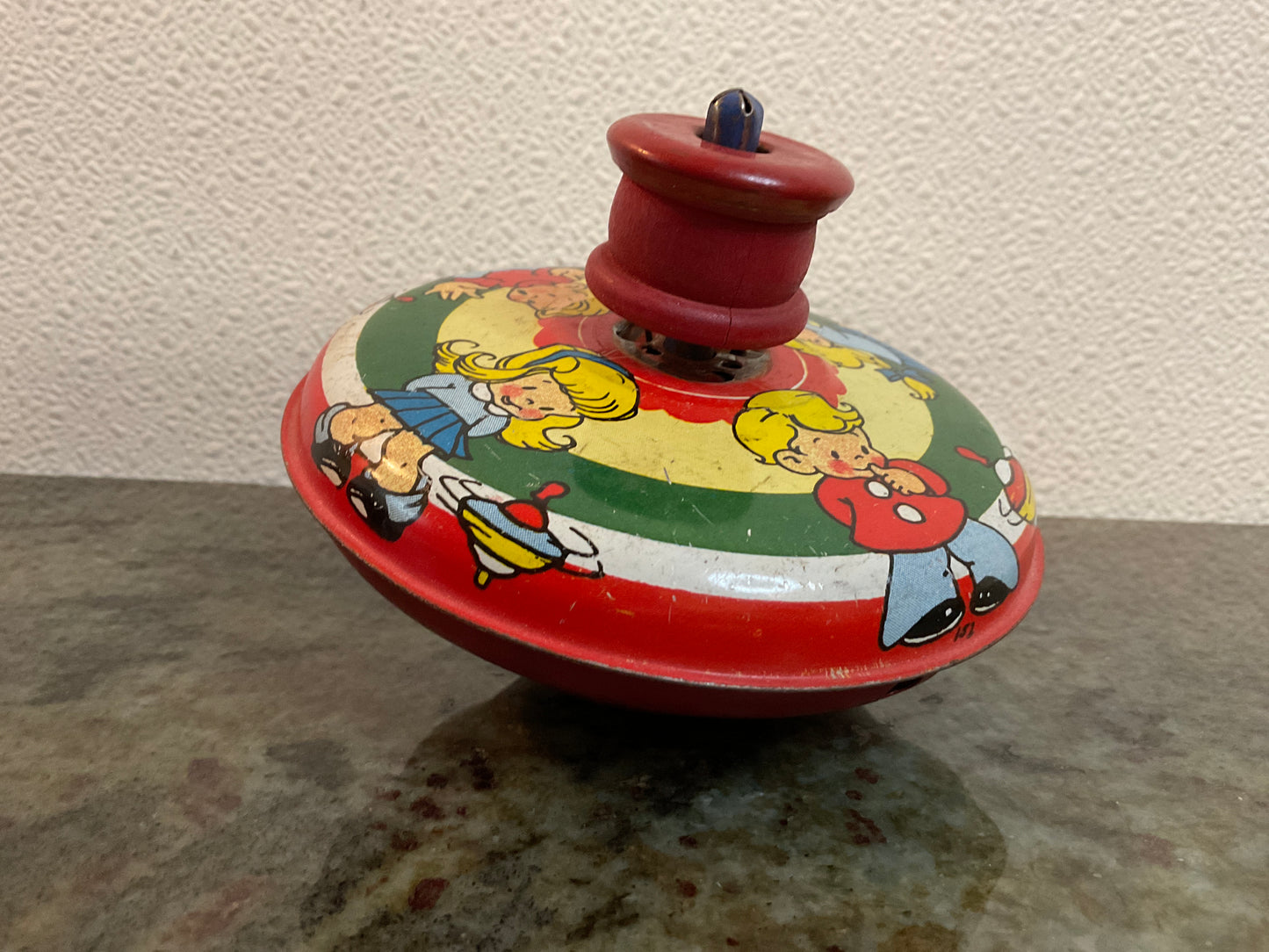 Vintage Ohio Art Company Tin Litho Spinning Top