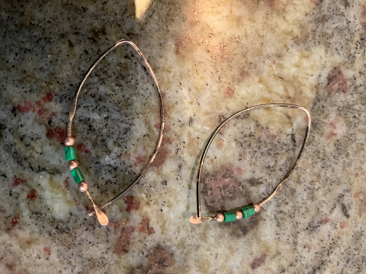 Sterling Silver/Green Malachite Earrings