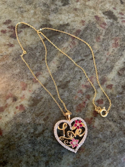 Gold Plated ‘Love’ Necklace