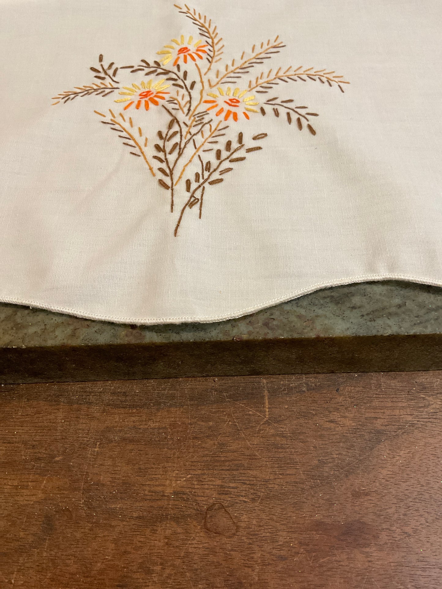 Fall Hand Embroidered Napkin