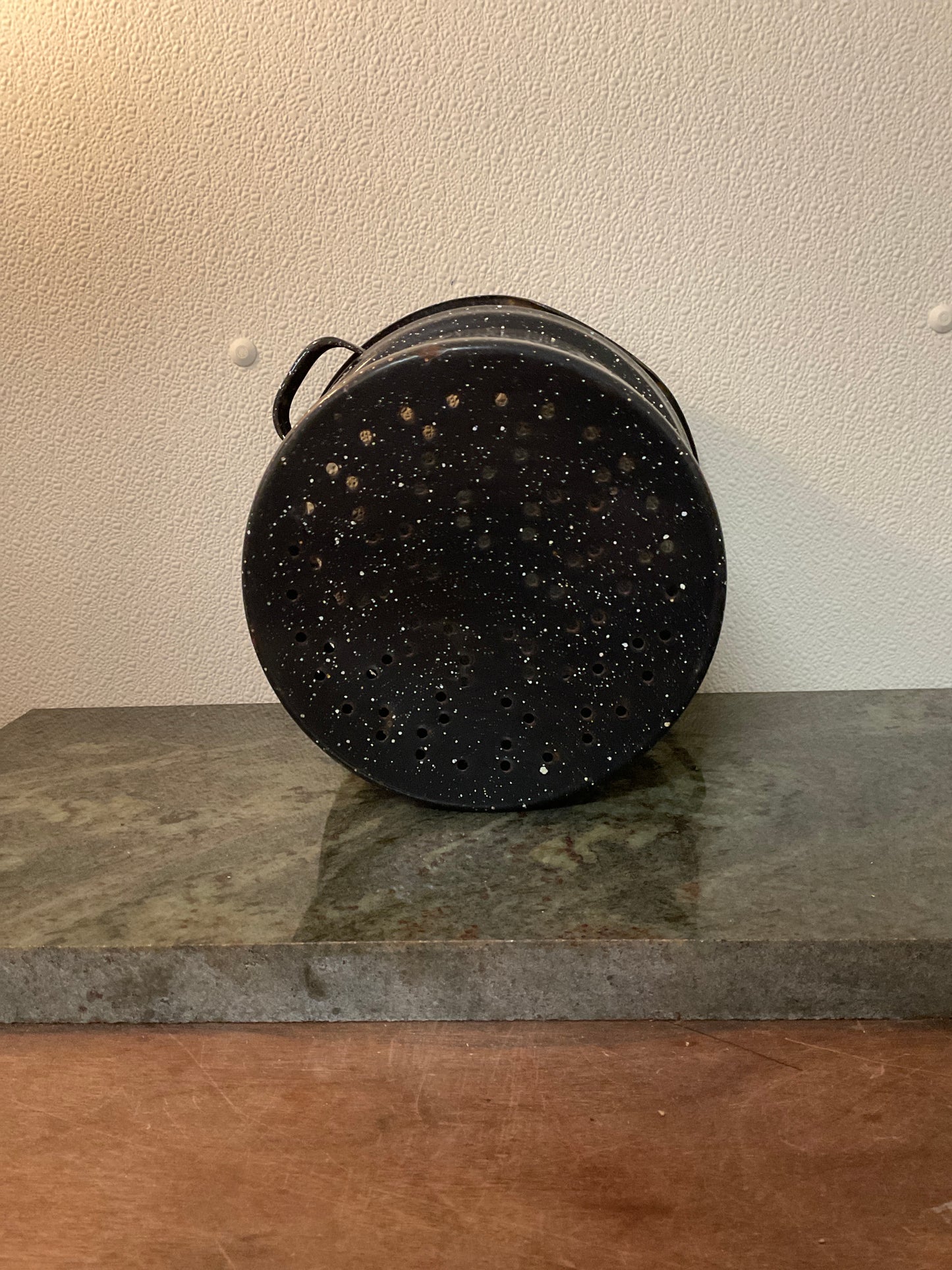 Vintage Graniteware Vegetable Strainer