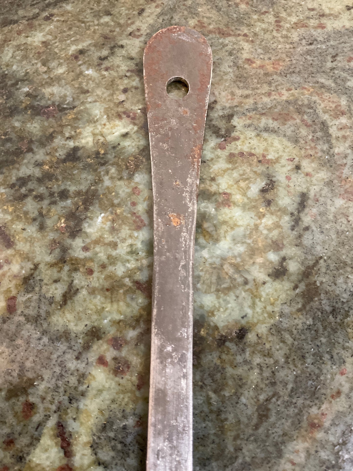 Vtg Primitive Steel Serving Spoon 15.5”