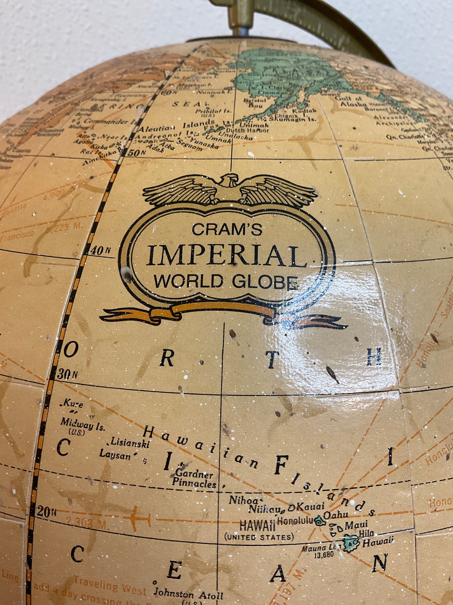 Vintage George F Cram World Globe