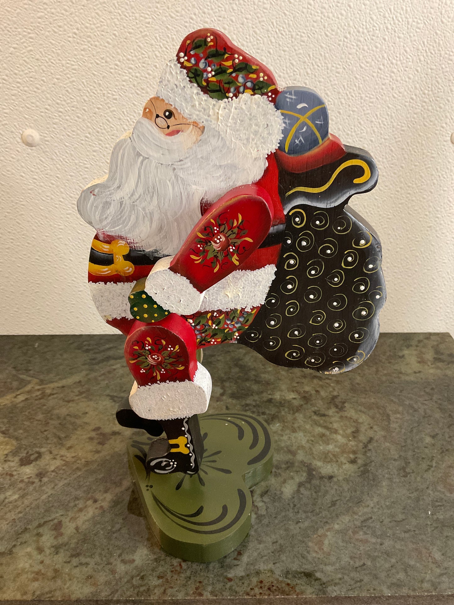 Wooden Hand painted Santa