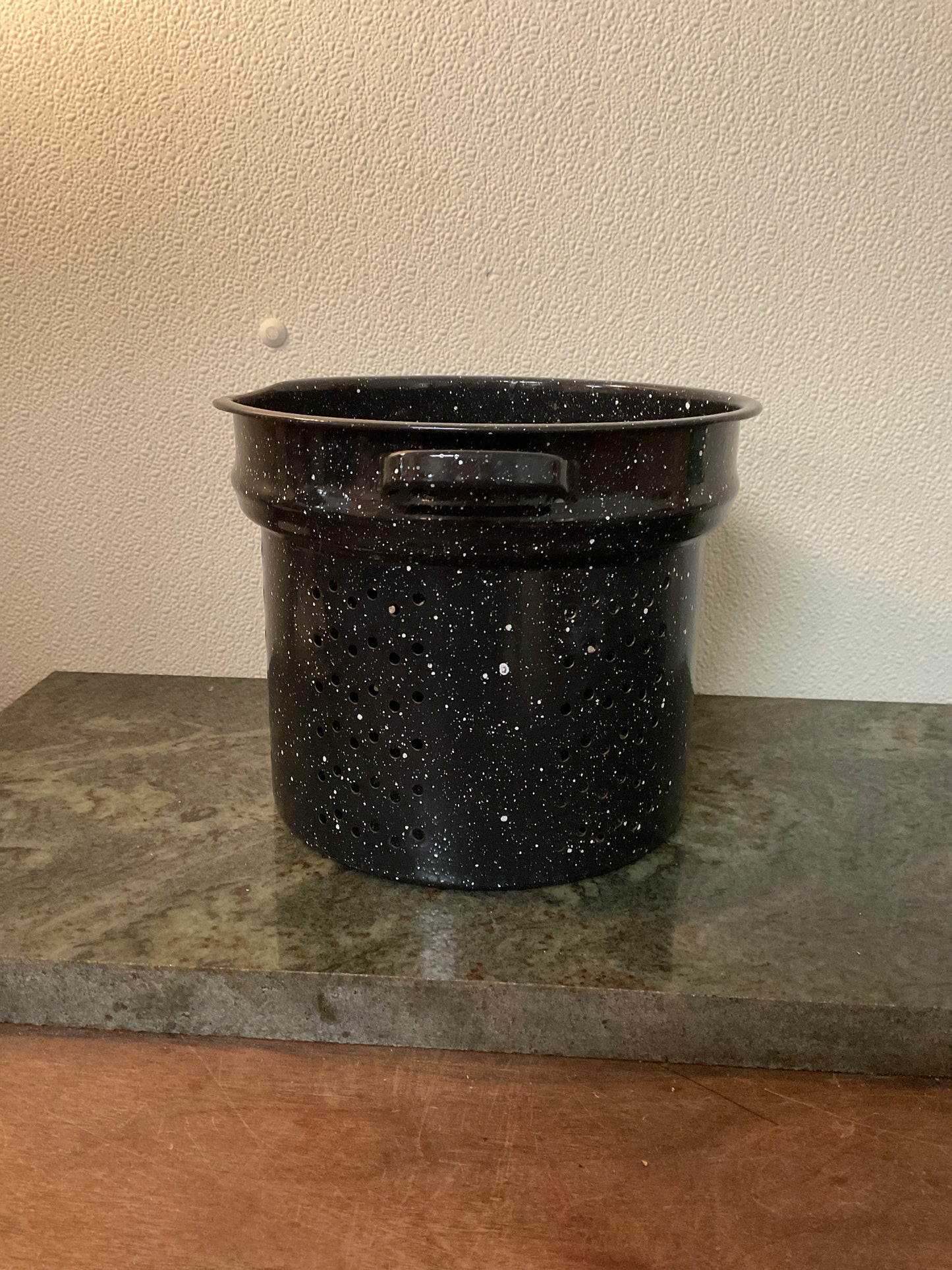 Vintage Graniteware Vegetable Strainer