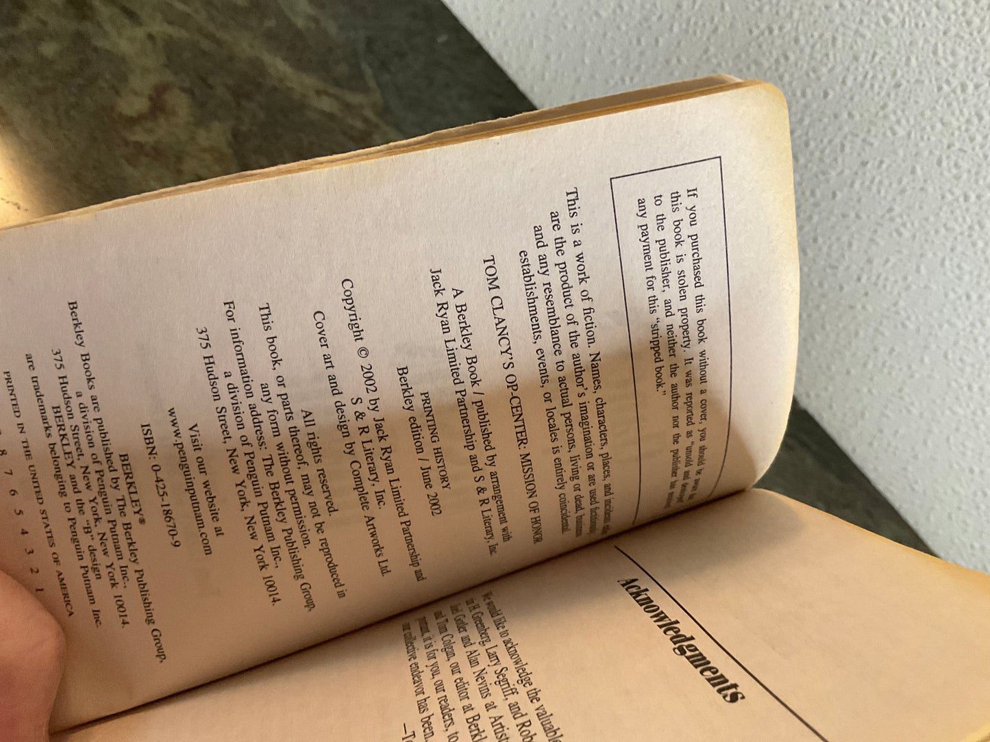 Book Op-Center Mission of Honor