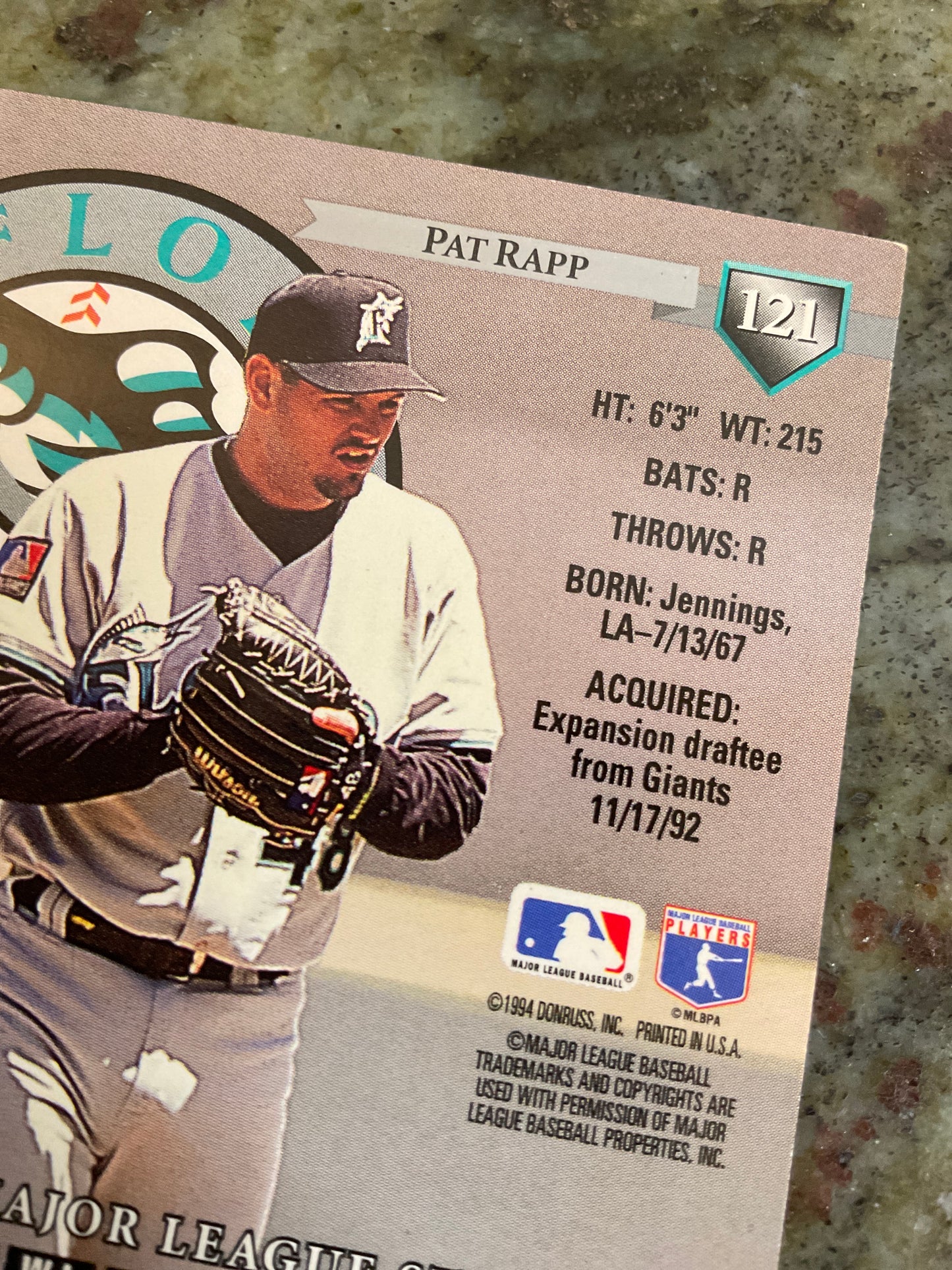 Pat Rapp 1994 Donruss Baseball Card