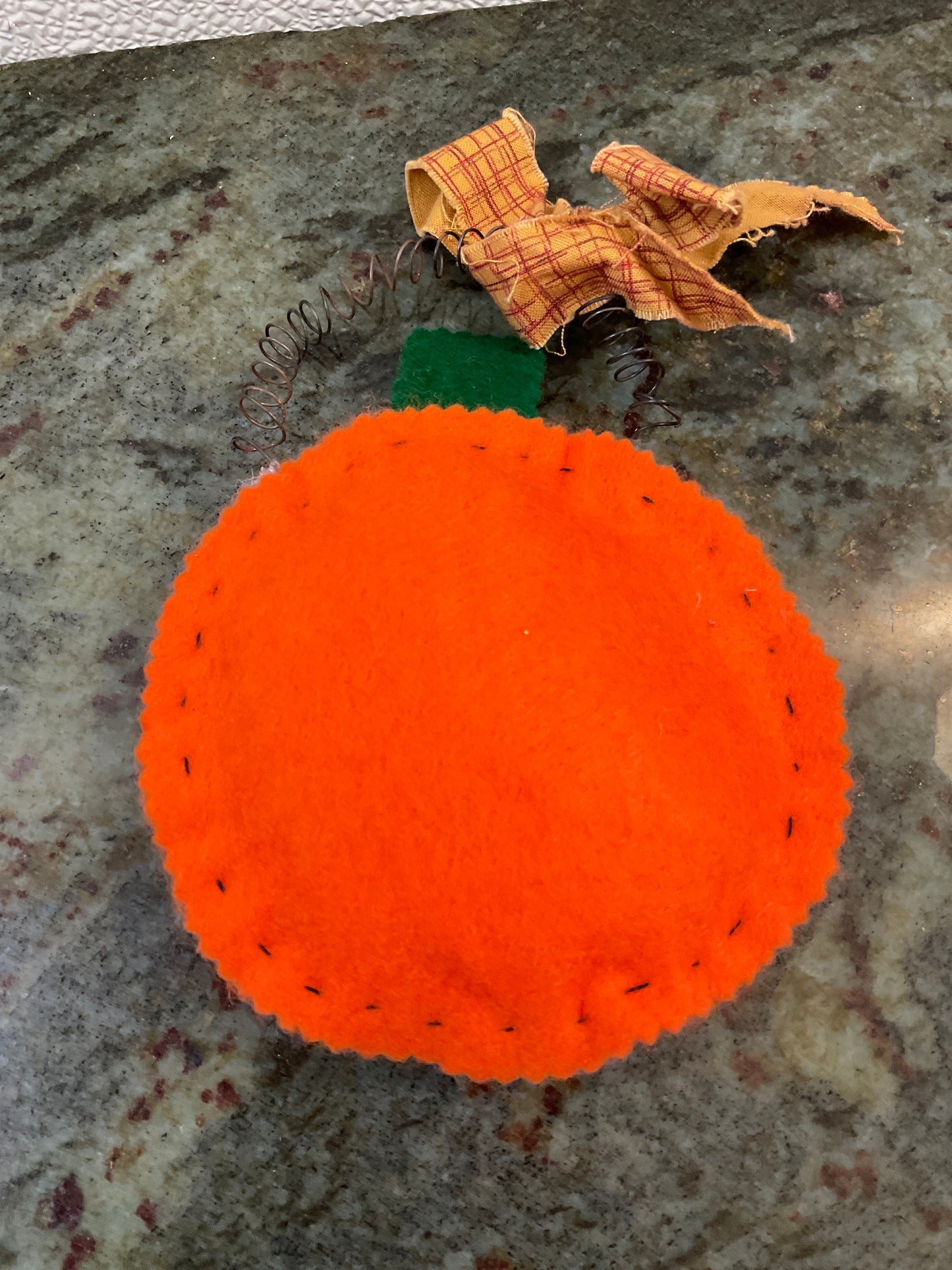 Handmade Felt/Wire Pumpkin Decoration