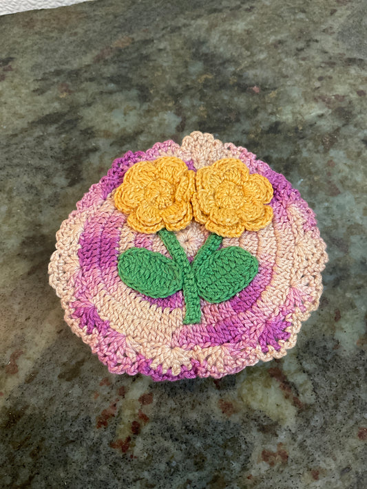Vintage Crocheted Thread Holder